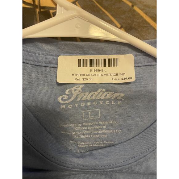 Indian Motorcycle Ladies Riverside County Heather Light Blue M L & XL available - Picture 3 of 3